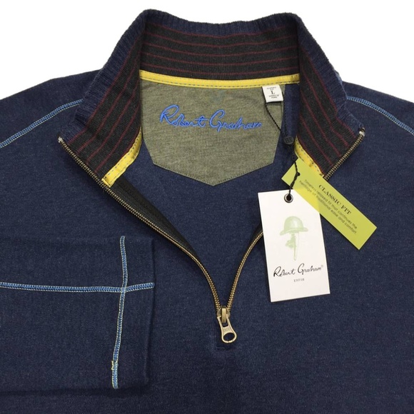 Robert Graham Elliot 1/4 Zip Sweater - Picture 1 of 8